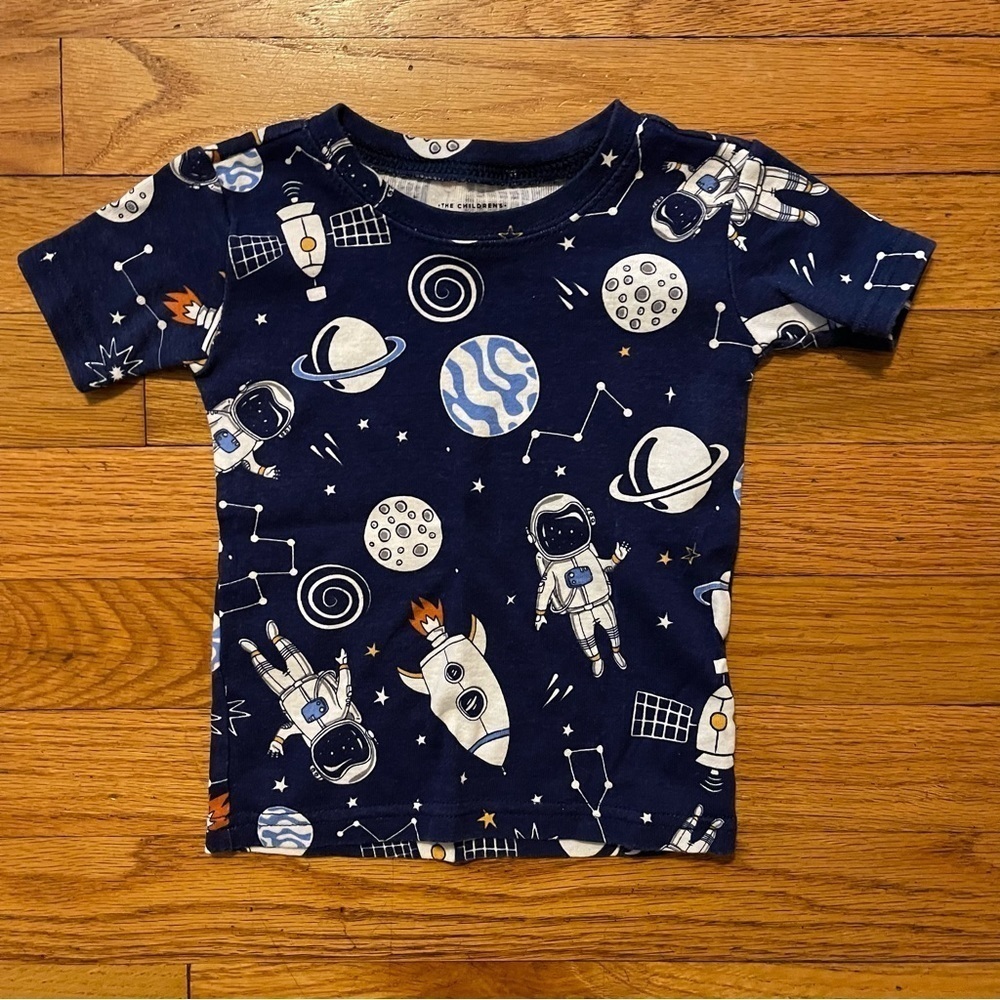 TCP | Navy Blue Space Short Sleeve Pj Set | 18-24 mo - Picture 2 of 4